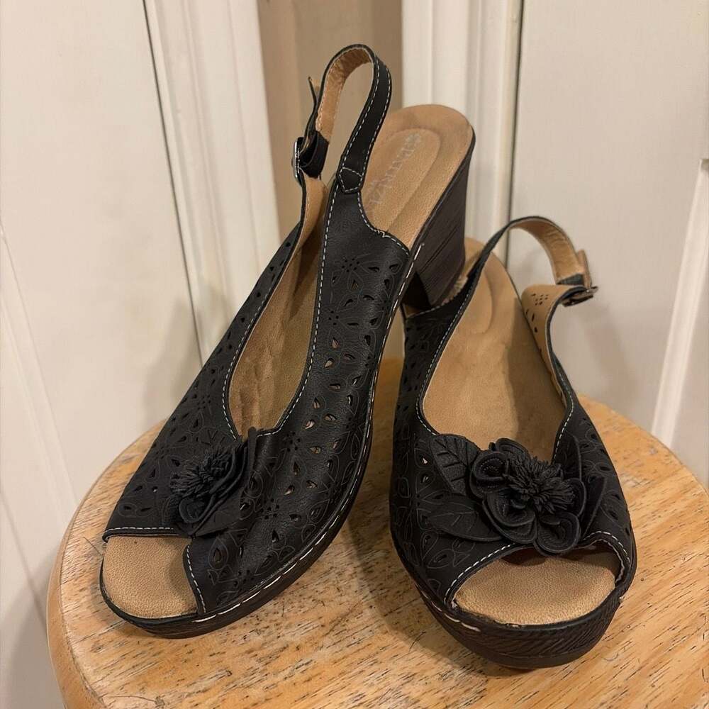 Patrizia by Spring Step Doriday Slingback Peep-Toe Wedge Sandal